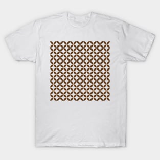 Retro Circles and Diamonds Brown 2 T-Shirt